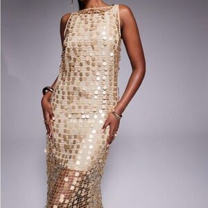 River island sequin crochet maxi dress